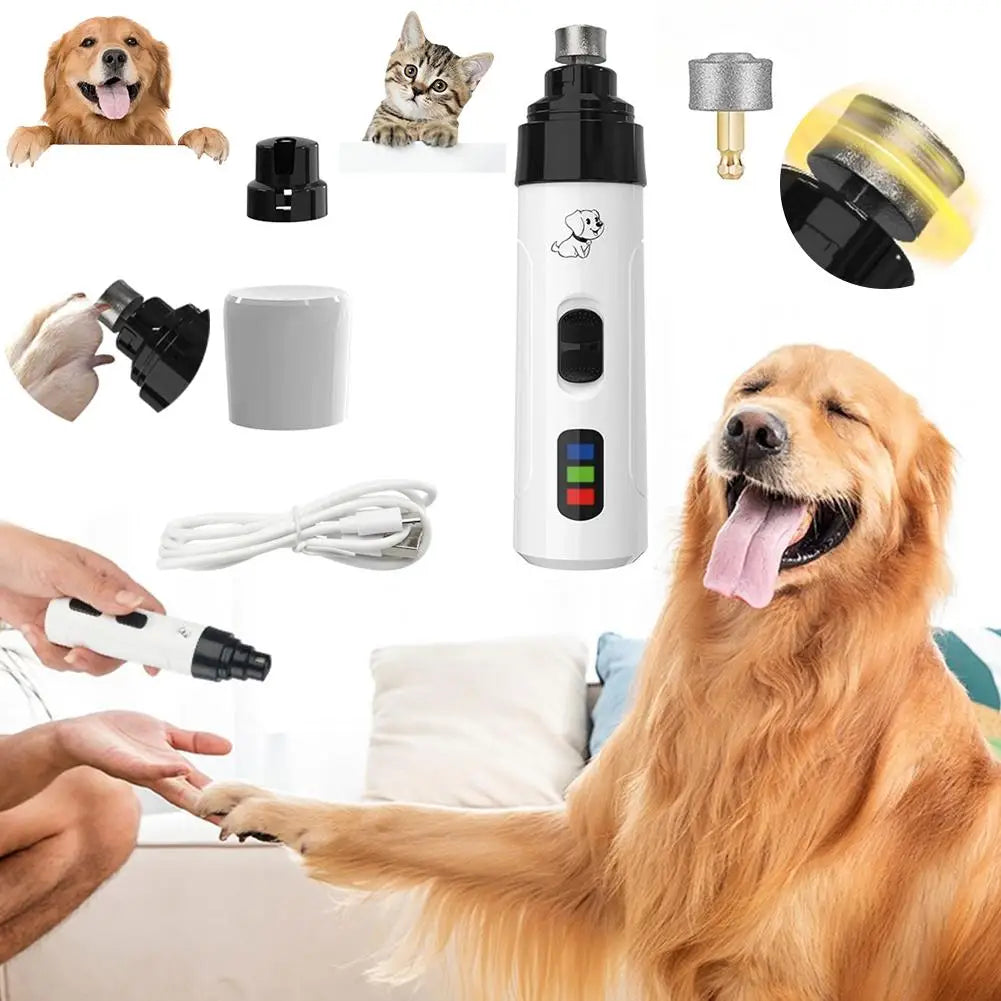 Electric Pet Nail Clipper USB Charging Dog Nail Grinder Portable Puppy Cat Nails Pet Grooming Tools For Small Medium Large Dogs