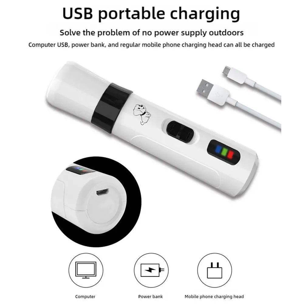 Electric Pet Nail Clipper USB Charging Dog Nail Grinder Portable Puppy Cat Nails Pet Grooming Tools For Small Medium Large Dogs