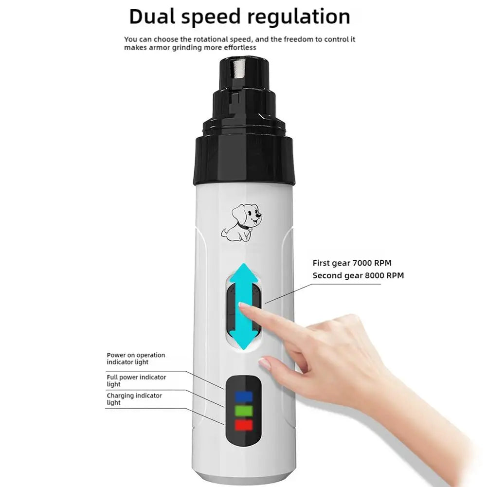 Electric Pet Nail Clipper USB Charging Dog Nail Grinder Portable Puppy Cat Nails Pet Grooming Tools For Small Medium Large Dogs