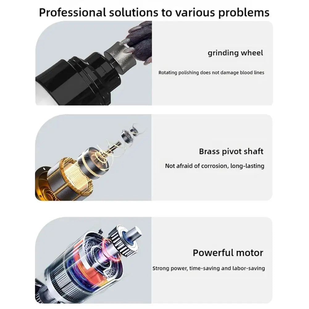 Electric Pet Nail Clipper USB Charging Dog Nail Grinder Portable Puppy Cat Nails Pet Grooming Tools For Small Medium Large Dogs